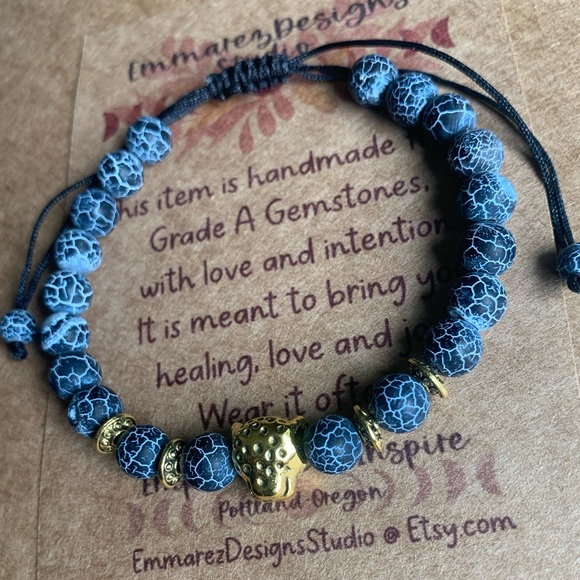 ✨Genuine 8mm Gray Fire Opal Power Gemstone  adjustable healing Crystal Bracelet… - Picture 4 of 4